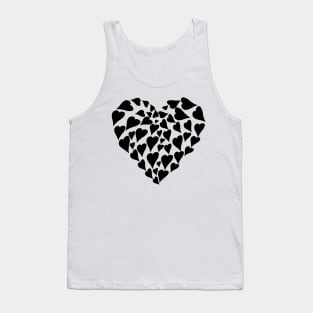 Modern Flowing Hearts in Heart Design Tank Top